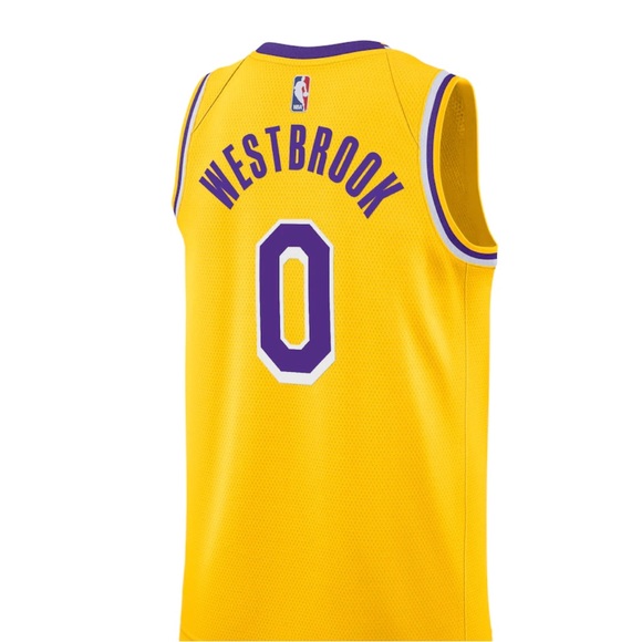 Russell Westbrook Los Angeles Lakers Nike Jersey Gold. Size XL. - Picture 5 of 6